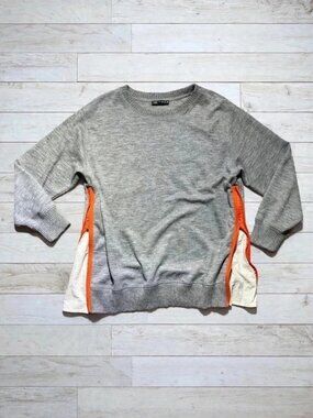 Zara Heather Gray Crewneck Sweater Orange Side